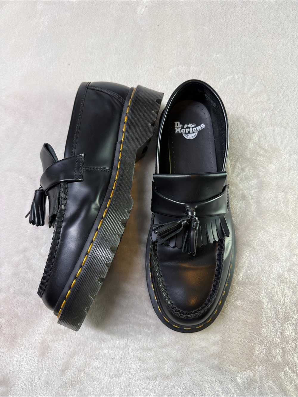 Dr. Martens Adrian Bex Smooth Leather Tassel Loafers Black Size US Men 11 NWOB